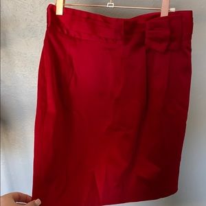 Red pencil mini skirt